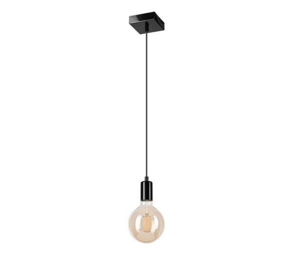 Csillár zsinóron ASTRID 1xE27/60W/230V fényes fekete