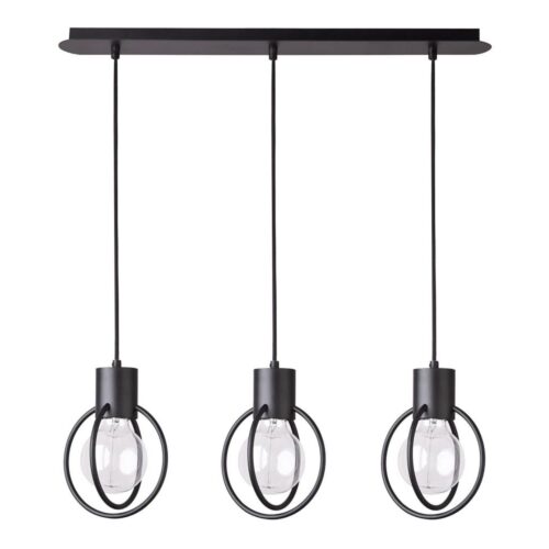 Csillár zsinóron AURA 3xE27/60W/230V fekete