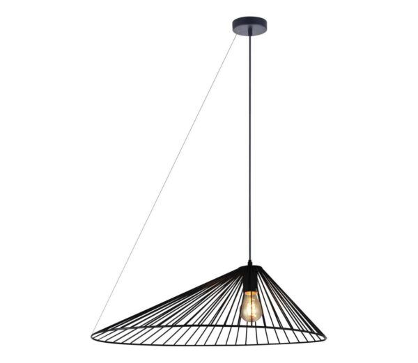 Csillár zsinóron AURORA 1xE27/20W/230V átm. 60 cm fekete