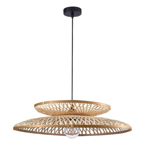 Csillár zsinóron BALI 1xE27/20W/230V átm. 60 cm bambusz