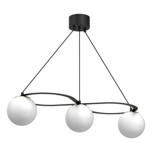 Csillár zsinóron BALLO 3xE27/15W/230V fekete/fehér