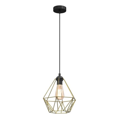 Csillár zsinóron BASKET 1xE27/60W/230V átm. 25 cm arany