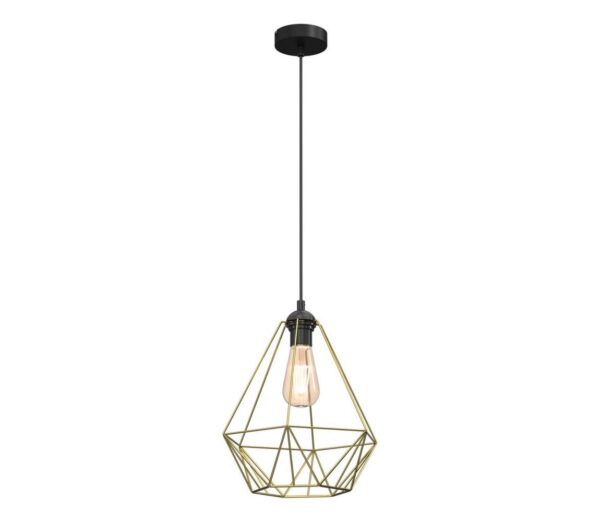 Csillár zsinóron BASKET 1xE27/60W/230V átm. 35 cm arany