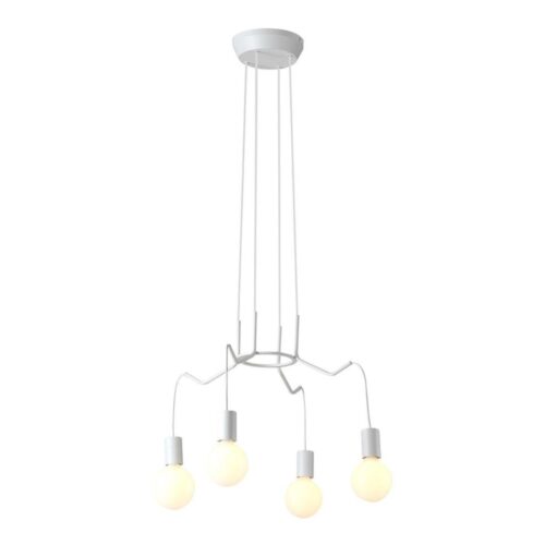 Csillár zsinóron BASSO 4xE27/40W/230V fehér