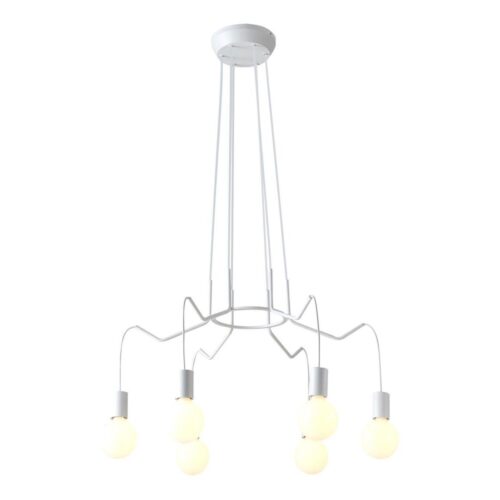 Csillár zsinóron BASSO 6xE27/40W/230V fehér