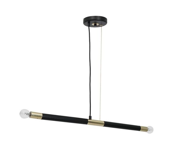 Csillár zsinóron BASTONE 2xE14/40W/230V fekete/arany