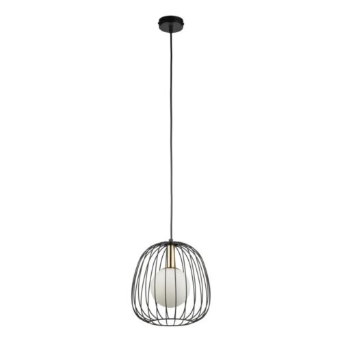 Csillár zsinóron BELL 1xG9/12W/230V átm. 24 cm fekete/arany