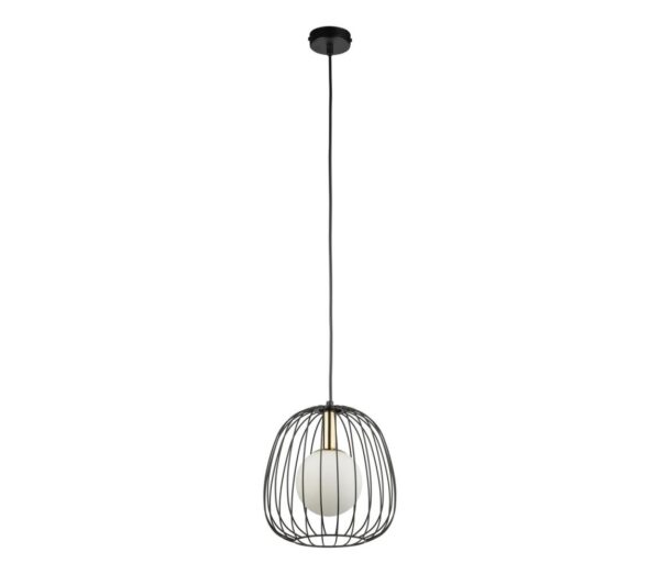 Csillár zsinóron BELL 1xG9/12W/230V átm. 24 cm fekete/arany