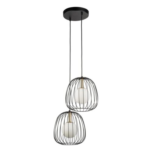 Csillár zsinóron BELL 2xG9/12W/230V fekete/arany