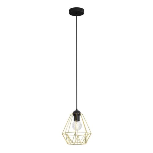 Csillár zsinóron BERGEN 1xE27/60W/230V fekete/arany