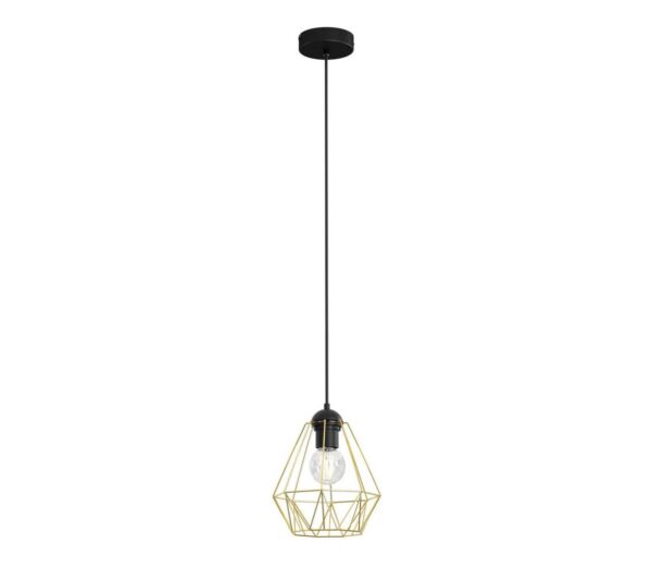 Csillár zsinóron BERGEN 1xE27/60W/230V fekete/arany