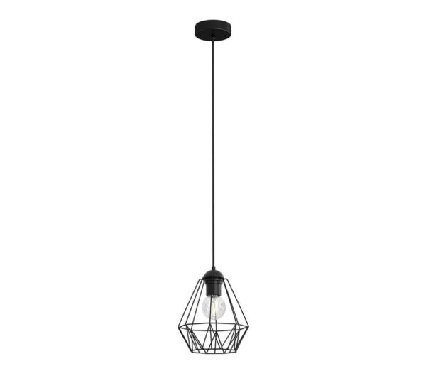 Csillár zsinóron BERGEN 1xE27/60W/230V fekete