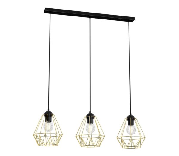Csillár zsinóron BERGEN 3xE27/60W/230V fekete/arany