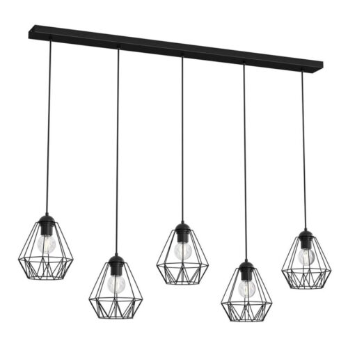 Csillár zsinóron BERGEN 5xE27/60W/230V fekete