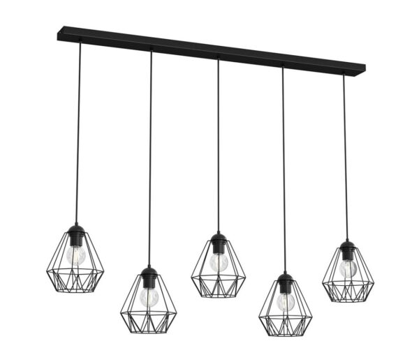 Csillár zsinóron BERGEN 5xE27/60W/230V fekete