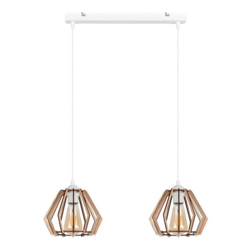 Csillár zsinóron BERGO 2xE27/60W/230V fehér
