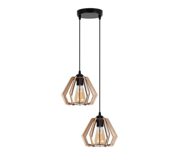 Csillár zsinóron BERGO 2xE27/60W/230V fekete