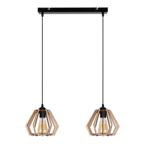 Csillár zsinóron BERGO 2xE27/60W/230V fekete