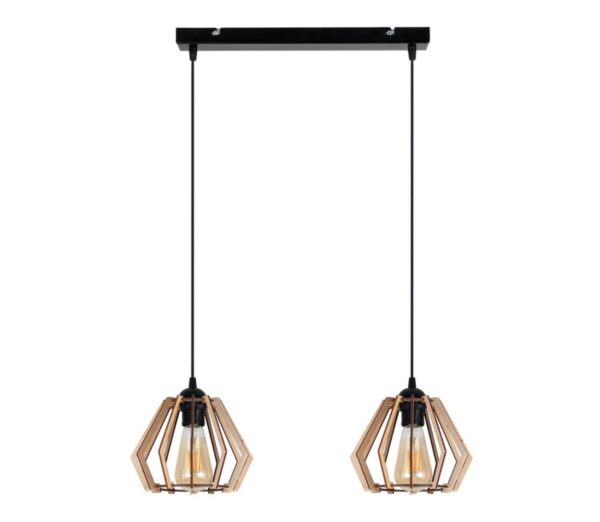 Csillár zsinóron BERGO 2xE27/60W/230V fekete