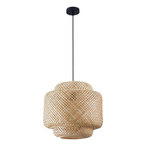 Csillár zsinóron BERTA 1xE27/20W/230V átm. 40 cm bambusz