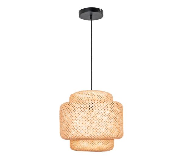 Csillár zsinóron BERTA 1xE27/20W/230V átm. 50 cm bambusz