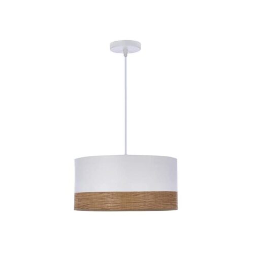 Csillár zsinóron BIANCO 1xE27/40W/230V fehér/barna