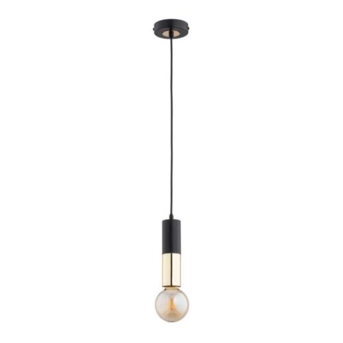 Csillár zsinóron BOLID 1xE27/60W/230V fekete/arany