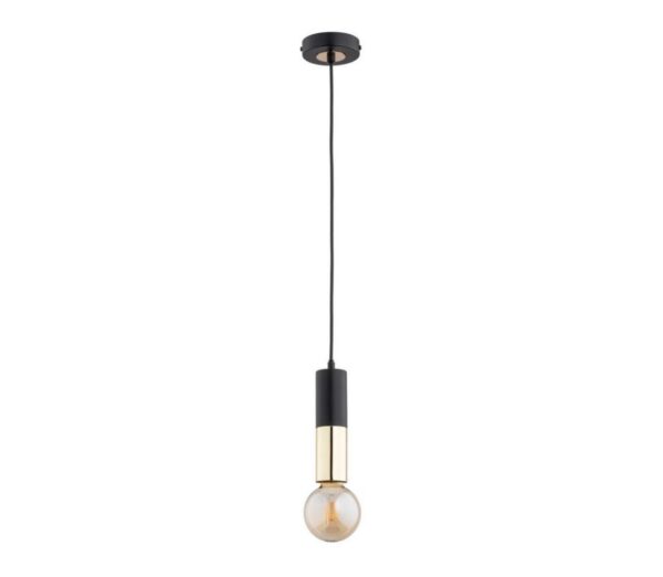 Csillár zsinóron BOLID 1xE27/60W/230V fekete/arany