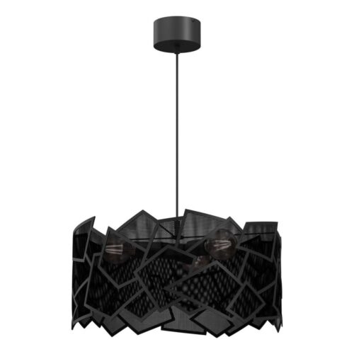 Csillár zsinóron CAMO 3xE27/15W/230V fekete