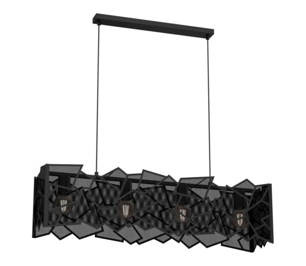 Csillár zsinóron CAMO 4xE27/15W/230V fekete