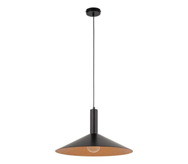 Csillár zsinóron CAPRI 1xE27/15W/230V átm. 50 cm fekete/réz