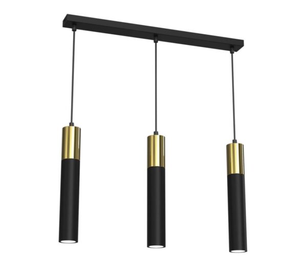 Csillár zsinóron CASSA 3xGU10/8W/230V fekete/arany