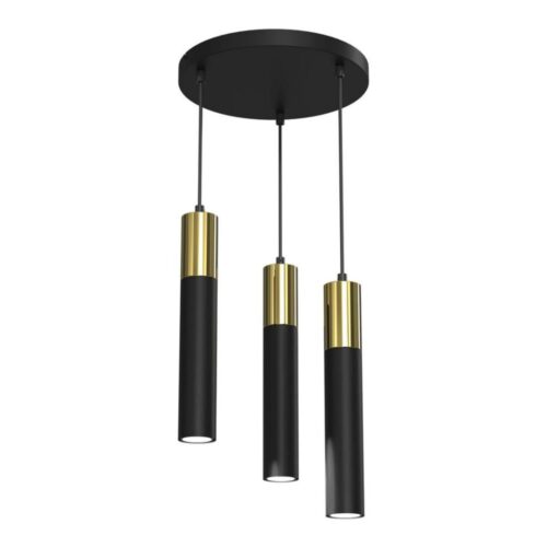Csillár zsinóron CASSA 3xGU10/8W/230V fekete/arany