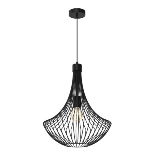 Csillár zsinóron CESTA 1xE27/60W/230V fekete