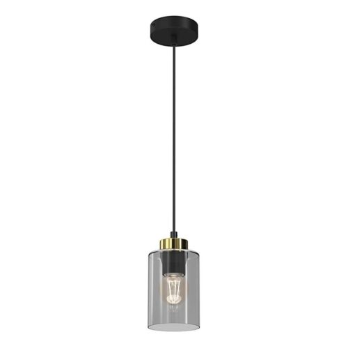 Csillár zsinóron CHIC 1xE27/60W/230V fekete/szürke