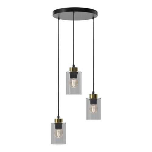Csillár zsinóron CHIC 3xE27/60W/230V fekete/szürke