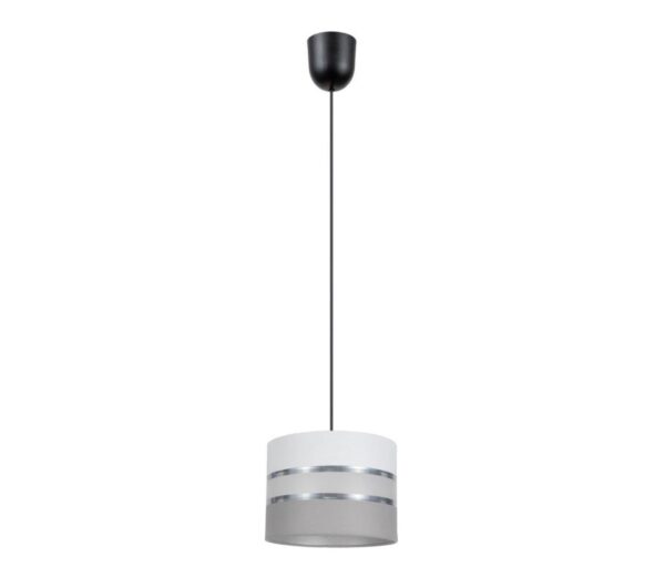Csillár zsinóron CORAL 1xE27/60W/230V á. 20 cm fehér/szürke