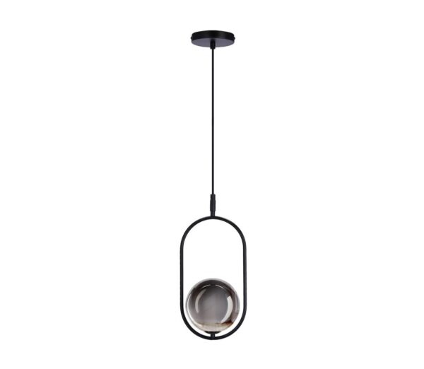 Csillár zsinóron CORDEL 1xG9/28W/230V fekete/füstös fekete
