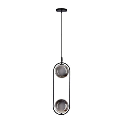Csillár zsinóron CORDEL 2xG9/28W/230V fekete/füstös fekete