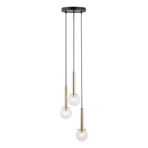 Csillár zsinóron DAISY 3xG9/12W/230V átm. 27 cm arany/fekete/átlátszó