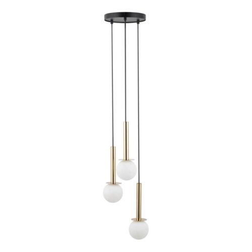 Csillár zsinóron DAISY 3xG9/12W/230V átm. 27 cm arany/fekete/fehér