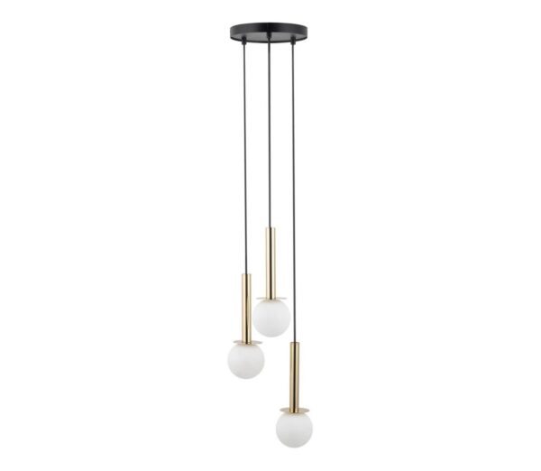 Csillár zsinóron DAISY 3xG9/12W/230V átm. 27 cm arany/fekete/fehér