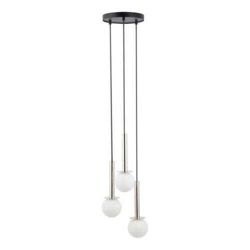 Csillár zsinóron DAISY 3xG9/12W/230V átm. 27 cm fényezett króm/fekete/fehér