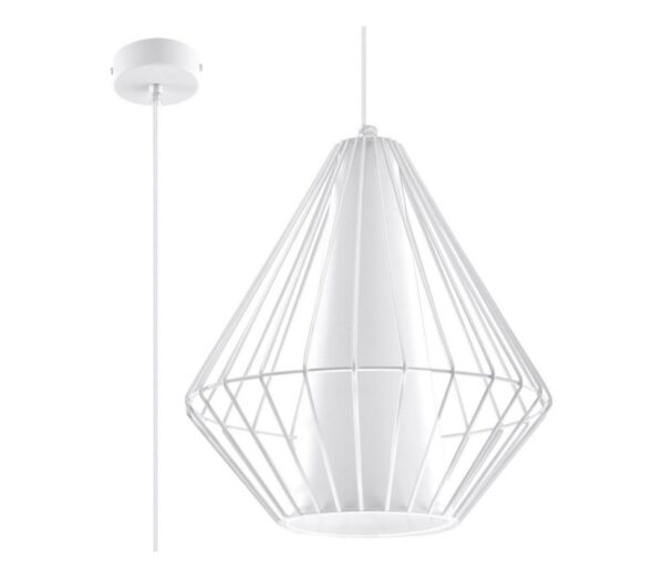 Csillár zsinóron DEMI 1xE27/60W/230V fehér