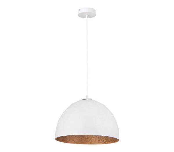 Csillár zsinóron DIAMENT 1xE27/60W/230V á. 35 cm fehér/réz