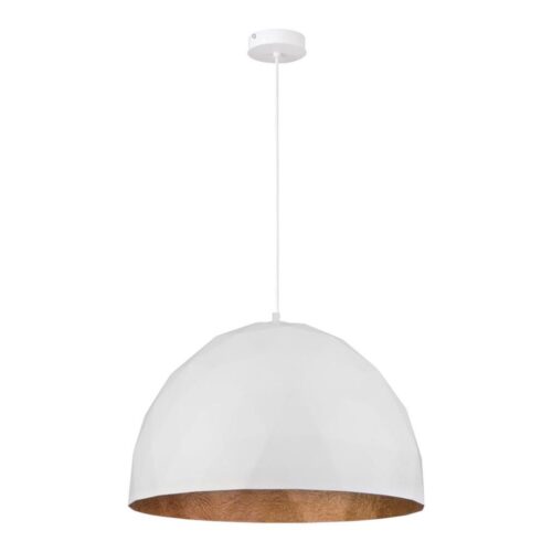 Csillár zsinóron DIAMENT 1xE27/60W/230V á. 50 cm fehér/réz