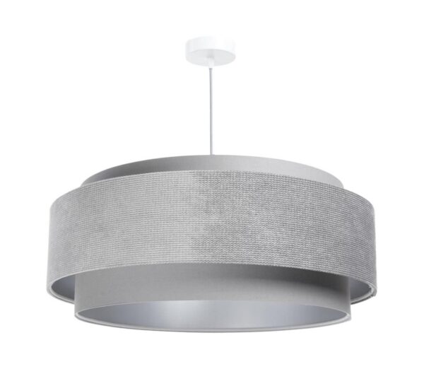 Csillár zsinóron DOBLO 1xE27/60W/230V á. 60 cm szürke/ezüst