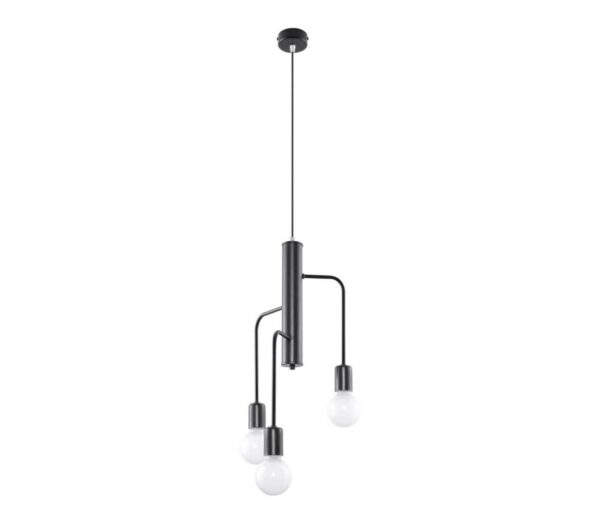 Csillár zsinóron DUOMO 3M 3xE27/60W/230V fekete