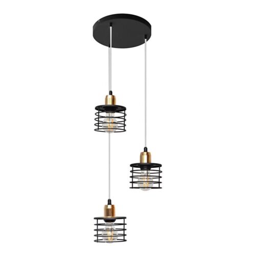 Csillár zsinóron EDISON 3xE27/15W/230V