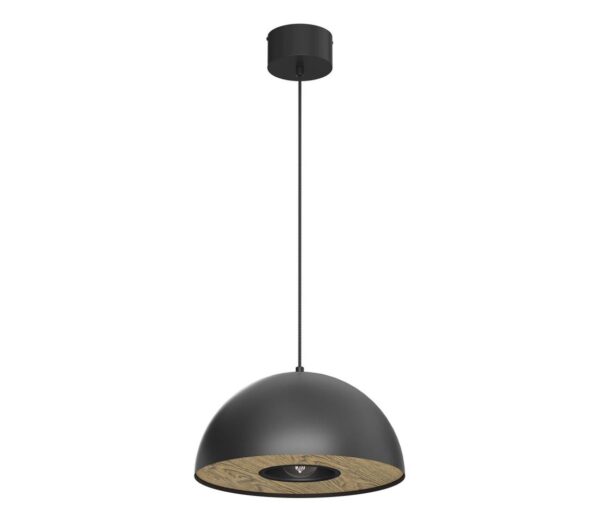 Csillár zsinóron ELGUND 1xE27/15W/230V átm. 35 cm fekete